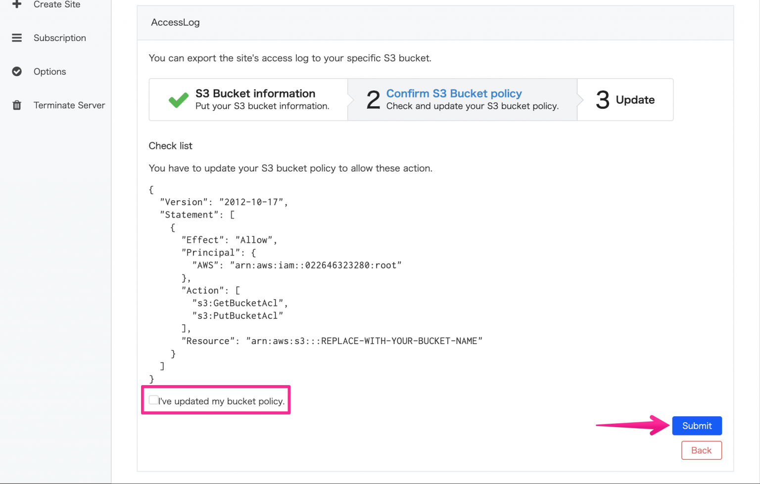 Export Access Logs to an S3 Bucket High Performance WordPress AWS AMI